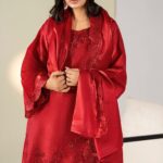 SHEESHA SILK 3PC Embroidered stitched Luxury Suit S-20