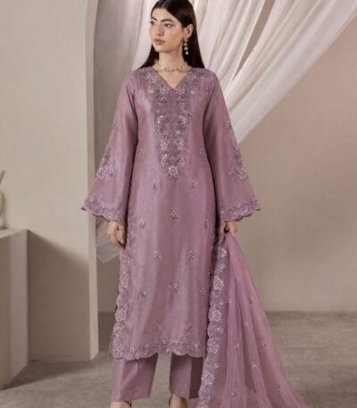 SHEESHA SILK 3PC Embroidered stitched Luxury Suit SS-05 CARRET